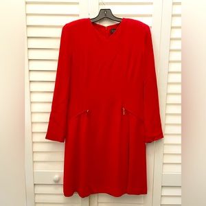 Linda Allard Ellen Tracy Size 12 Knee Length Red Dress